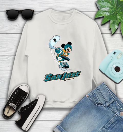 NHL Hockey San Jose Sharks Cheerful Mickey Mouse Shirt Sweatshirt 12