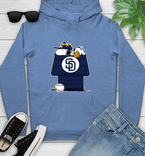 MLB San Diego Padres Snoopy Woodstock The Peanuts Movie Baseball T Shirt Youth Hoodie 12