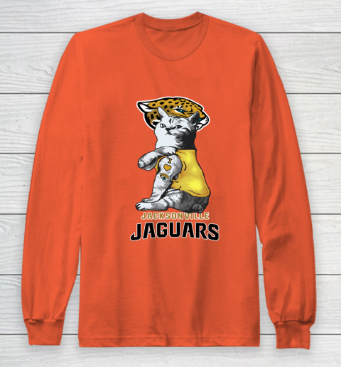 NFL Football My Cat Loves Jacksonville Jaguars Long Sleeve T-Shirt 3