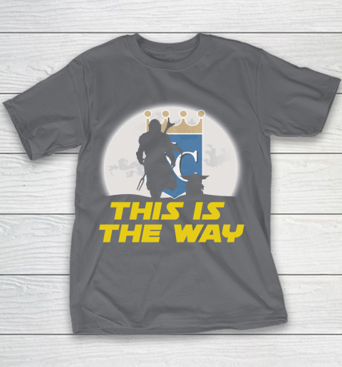Kansas City Royals MLB Baseball Star Wars Yoda And Mandalorian This Is The Way Youth T-Shirt 5