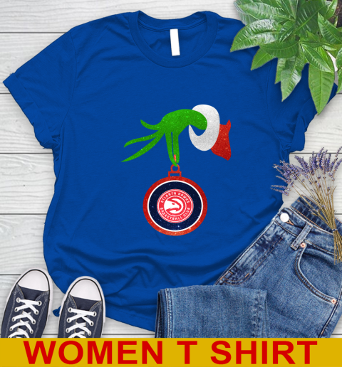 Atlanta Hawks Grinch Merry Christmas NBA Basketball Women's T-Shirt 9