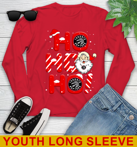 Toronto Raptors NBA Basketball Ho Ho Ho Santa Claus Merry Christmas Shirt Youth Long Sleeve 11