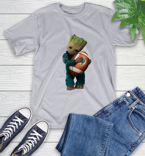 NFL Groot Guardians Of The Galaxy Football Sports Miami Dolphins T-Shirt 6