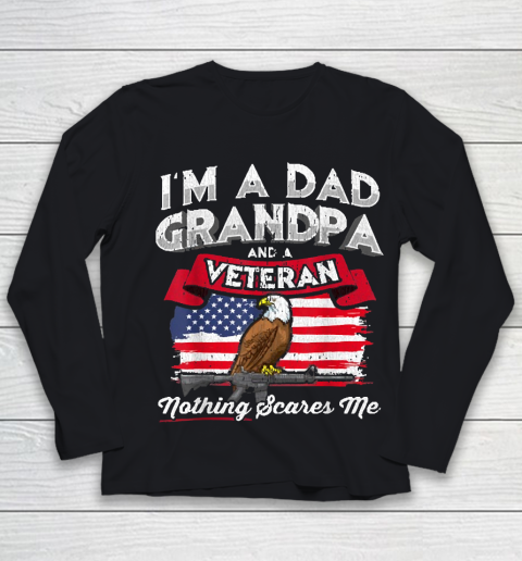 Grandpa Funny Gift Apparel  I'm A Dad Grandpa Veteran Father's Day Gift Youth Long Sleeve