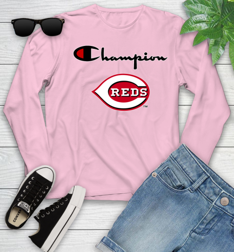 MLB Baseball Cincinnati Reds Champion Shirt Youth Long Sleeve 8