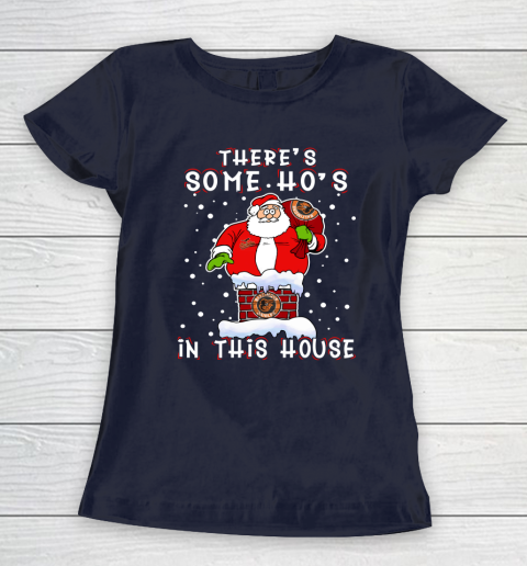 Baltimore Orioles Christmas There Is Some Hos In This House Santa Stuck In The Chimney MLB Women's T-Shirt 2