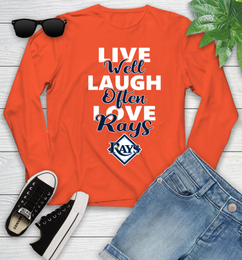MLB Baseball Tampa Bay Rays Live Well Laugh Often Love Shirt Youth Long Sleeve 3