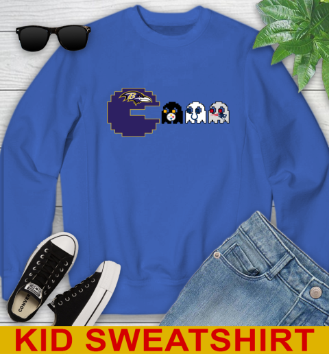 Baltimore Ravens NFL Football Pac Man Champion Youth Sweatshirt 7