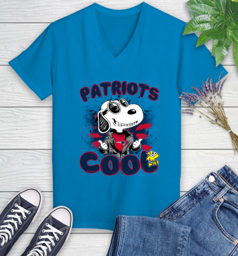 NFL Football New England Patriots Cool Snoopy Shirt Women's V-Neck T-Shirt 5