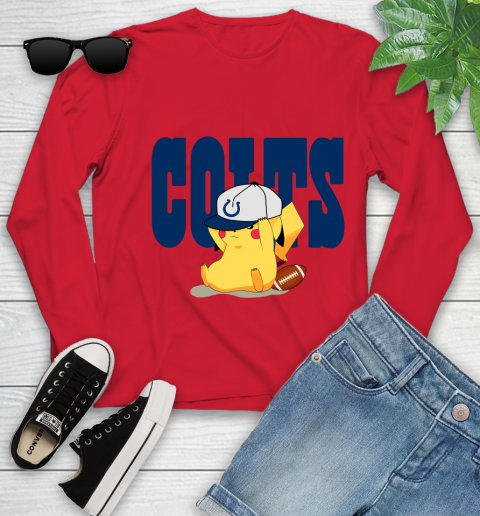 NFL Pikachu Football Sports Indianapolis Colts Youth Long Sleeve 11