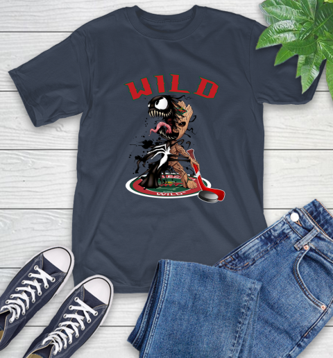 NHL Minnesota Wild Hockey Venom Groot Guardians Of The Galaxy T-Shirt 4