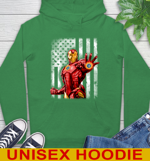 Minnesota Timberwolves NBA Basketball Iron Man Avengers American Flag Shirt Hoodie - Image 9