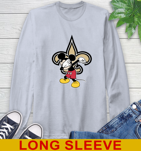 New Orleans Saints NFL Football Dabbing Mickey Disney Sports Long Sleeve T-Shirt 6