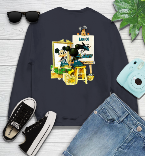 NHL Hockey San Jose Sharks Mickey Drawing Shirt 107