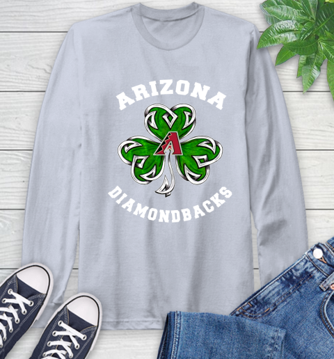MLB Arizona Diamondbacks Three Leaf Clover St Patrick's Day Baseball Sports Long Sleeve T-Shirt 6