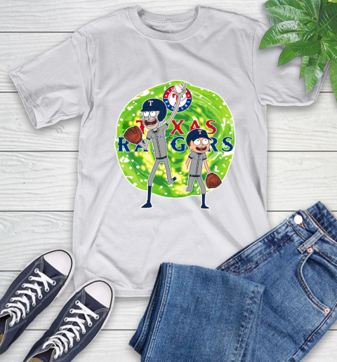 MLB Texas Rangers Rick And Morty Baseball Sports T-Shirt 12