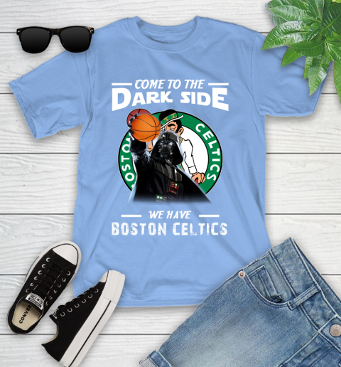NBA Come To The Dark Side We Have Boston Celtics Star Wars Darth Vader Basketball Youth T-Shirt 15
