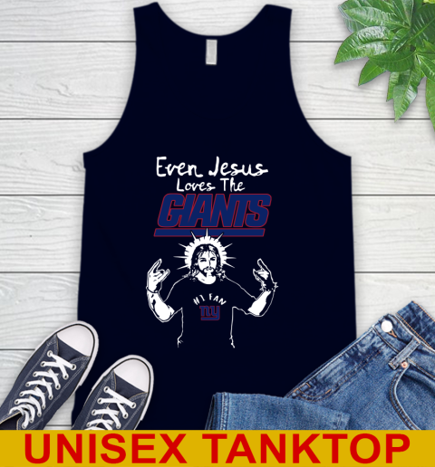 New York Giants NFL Football Even Jesus Loves The Giants Shirt Tank Top 2