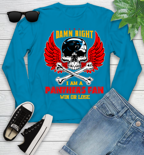 NFL Damn Right I Am A New York Jets Win Or Lose Skull Football Sports (2) Youth Long Sleeve 8