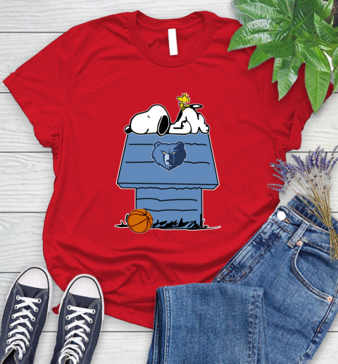 Memphis Grizzlies NBA Basketball Snoopy Woodstock The Peanuts Movie Women's T-Shirt 9