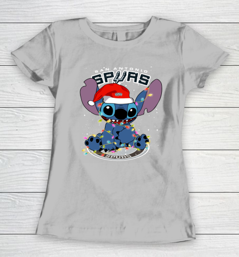 San Antonio Spurs NBA noel stitch Basketball Christmas Women's T-Shirt 3