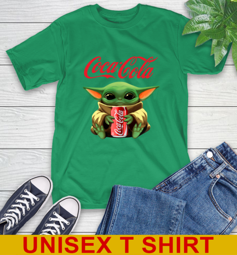 Star Wars Baby Yoda Hugs Coca Cola Soft Drink Shirt 7
