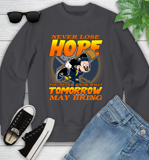 Buffalo Sabres NHL Hockey ootball Mickey Disney Never Lose Hope Youth Sweatshirt 5