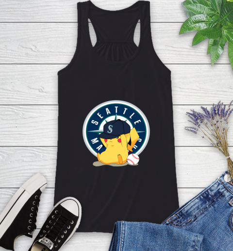 MLB Pikachu Baseball Sports Seattle Mariners Racerback Tank 2