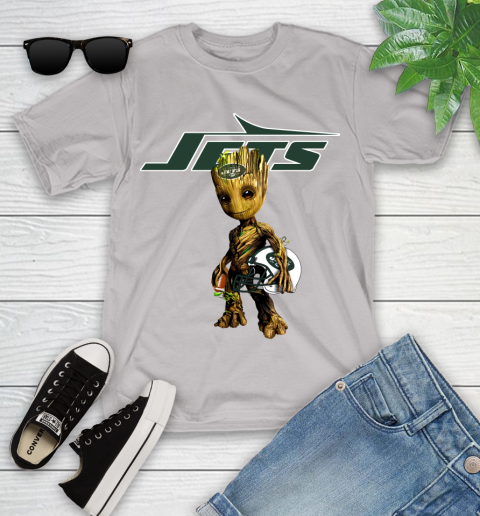 New York Jets NFL Football Groot Marvel Guardians Of The Galaxy Youth T-Shirt 12
