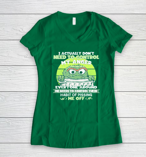 I Actually Don't Need To Control My Anger Women's V-Neck T-Shirt 3