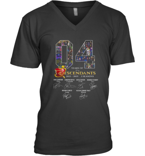 04 years of Descendants 2015 2019 3 seasons signature shirt V-Neck T-Shirt