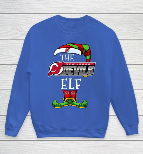 New Jersey Devils Christmas ELF Funny NHL Youth Sweatshirt 6