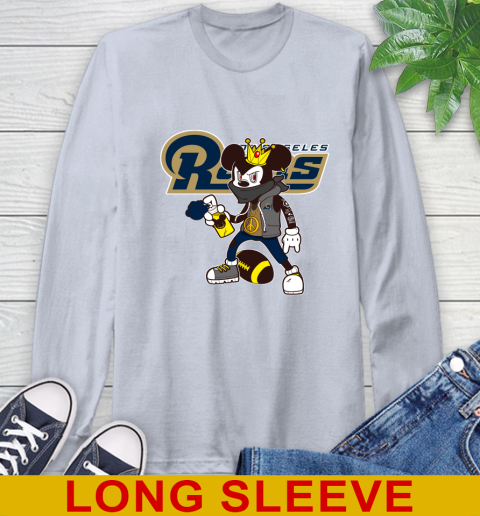 Los Angeles Rams NFL Football Mickey Peace Sign Sports Long Sleeve T-Shirt 6