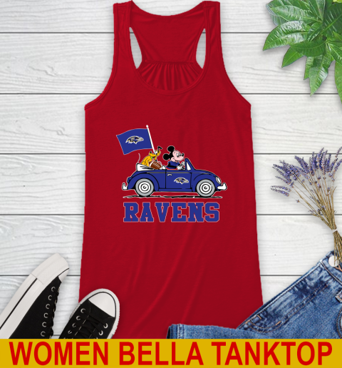 NFL Football Baltimore Ravens Pluto Mickey Driving Disney Shirt Racerback Tank 6