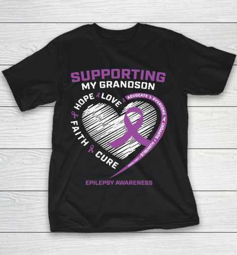 Grandpa Funny Gift Apparel  Grandma Grandpa Women Purple Men Grandson Youth T-Shirt