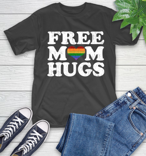 Nurse Shirt Vintage Free Mom hugs Rainbow heart shirt love LGBT pride T Shirt T-Shirt