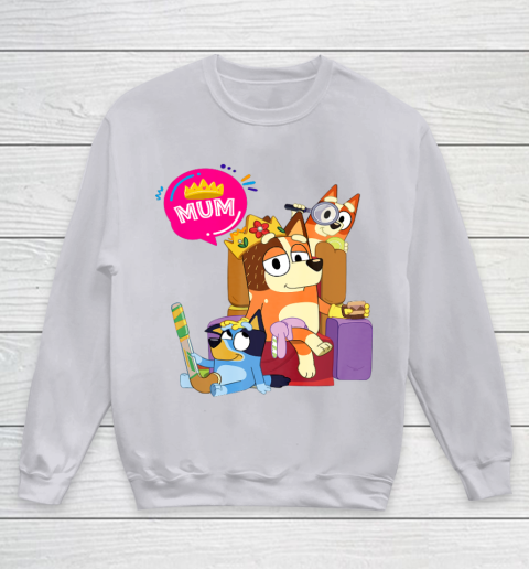 Bluey Mom Dad Funny Queen For Family Lover Youth Sweatshirt 4