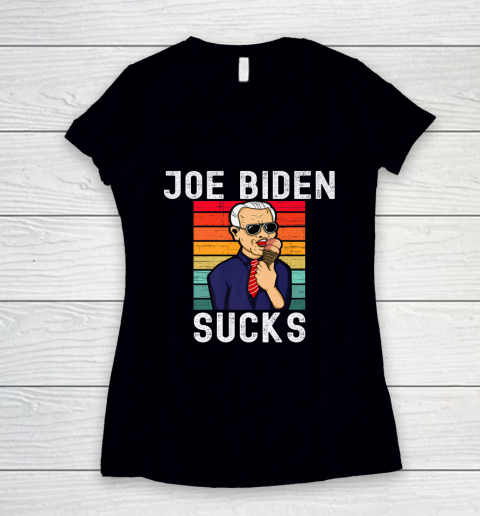 Joe Biden Sucks Anti Biden Pro Trump Anti Biden Pro Trump Women's V-Neck T-Shirt