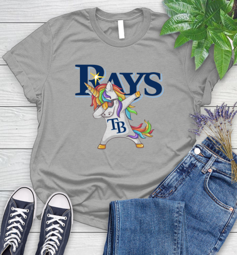 Tampa Bay Rays MLB Baseball Funny Unicorn Dabbing Sports Women's T-Shirt 10