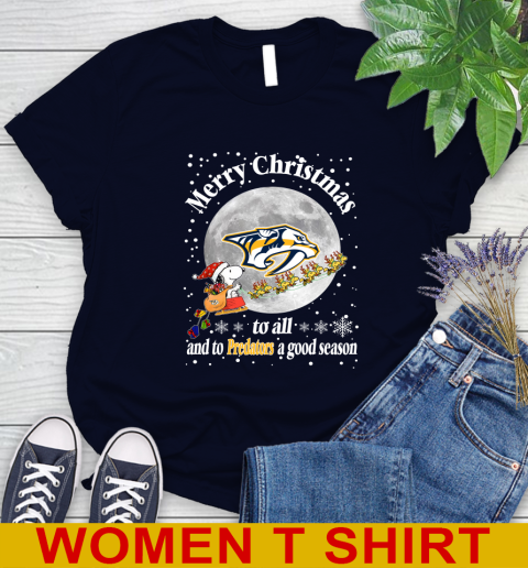 Nashville Predators Merry Christmas To All And To Predators A Good Season NHL Hockey Sports Women's T-Shirt 2