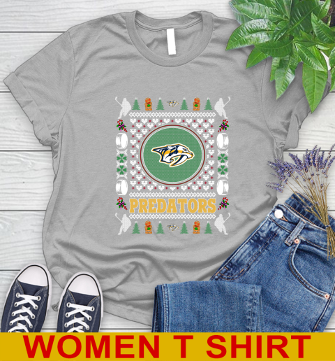 Nashville Predators Merry Christmas NHL Hockey Loyal Fan Women's T-Shirt 5