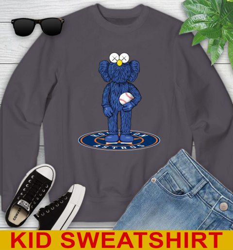 MLB Baseball Houston Astros Kaws Bff Blue Figure Shirt Youth Sweatshirt 6