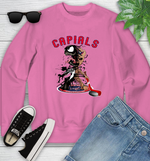 NHL Washington Capitals Hockey Venom Groot Guardians Of The Galaxy Youth Sweatshirt 7