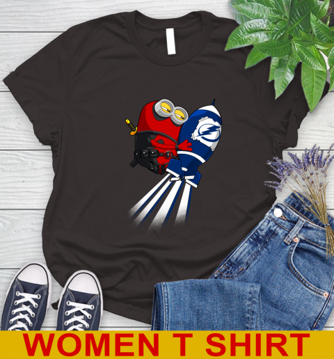 NHL Hockey Tampa Bay Lightning Deadpool Minion Marvel Shirt Women's T-Shirt 9