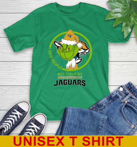 Jacksonville Jaguars NFL Christmas Grinch I Hate People But I Love My Favorite Football Team T-Shirt 7