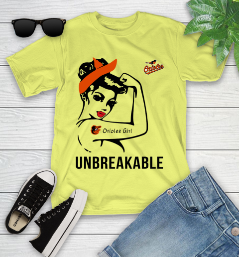MLB Baltimore Orioles Girl Unbreakable Baseball Sports Youth T-Shirt 5