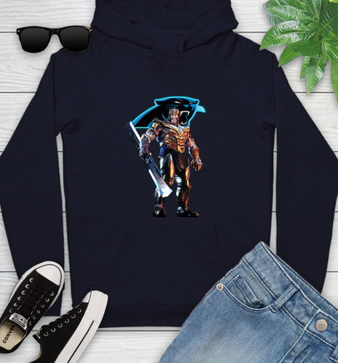 NFL Thanos Gauntlet Avengers Endgame Football Carolina Panthers Youth Hoodie 4