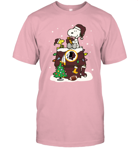 A Happy Christmas With Washington Redskins Snoopy Unisex Jersey Tee