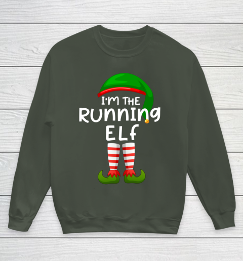 I m The Running Elf Funny Elf Family Matching Christmas Youth Sweatshirt 8
