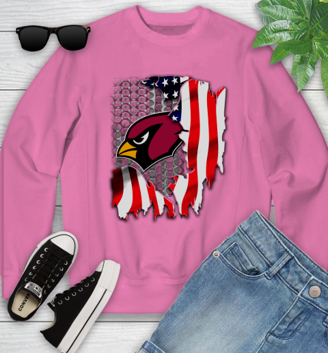 Arizona Cardinals NFL Football American Flag Youth Sweatshirt 6